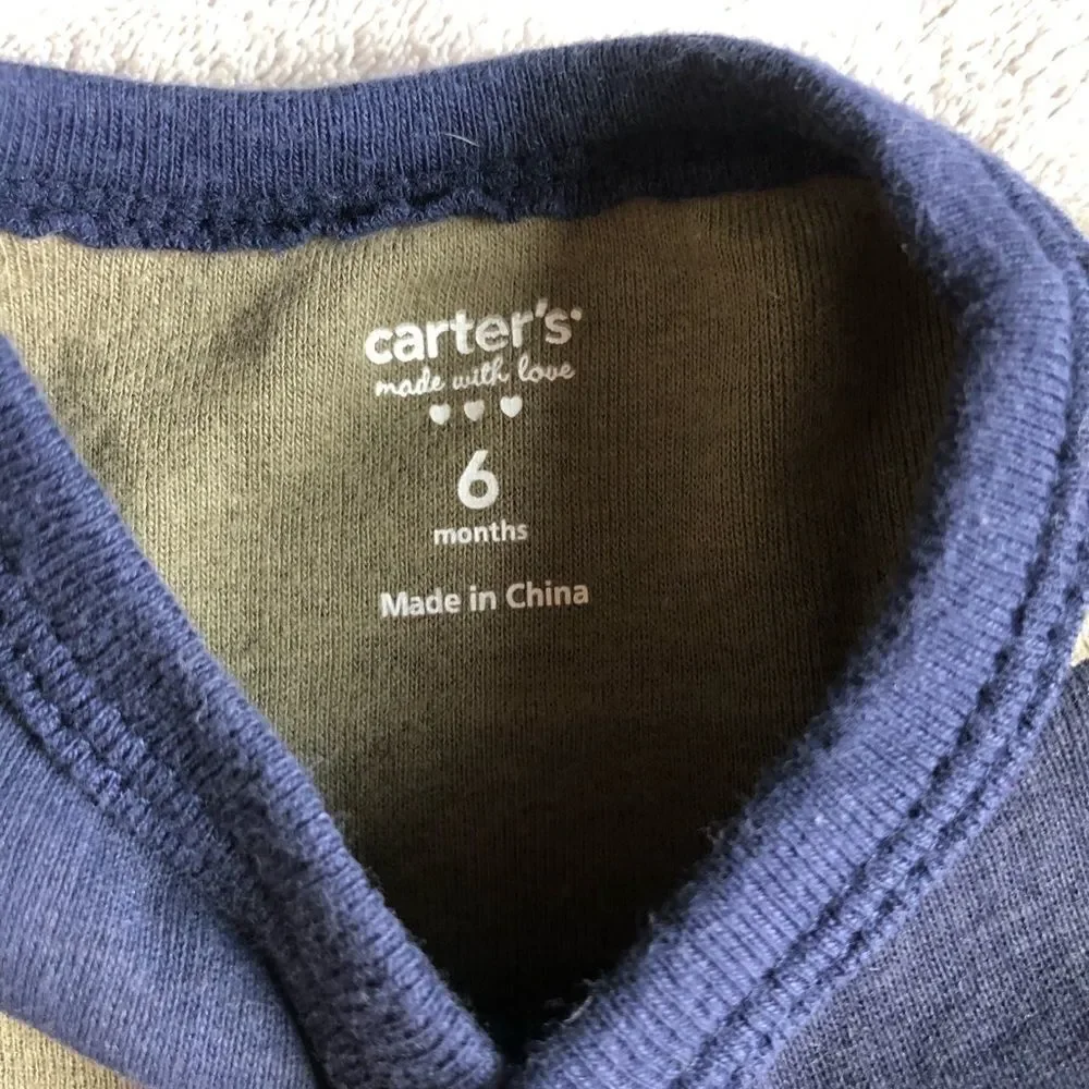 NWOT Carter’s Elephant hoody set & Stripe Snap Top Set